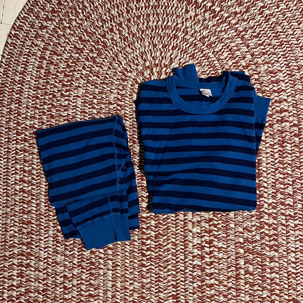 Hanna Andersson Blue Striped Pajamas